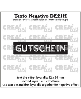 Crealies Texto Negativo Stansen German No. 21H Gutschein (DE21H)