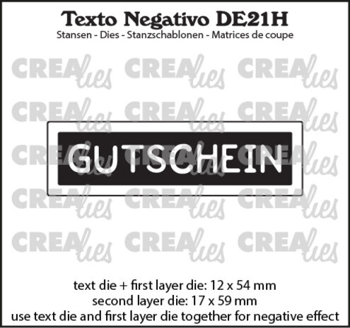 Crealies Texto Negativo Dies German No. 21H Gutschein (DE21H) Crealies Texto Negativo Dies German No. 21H Gutschein (DE21H)