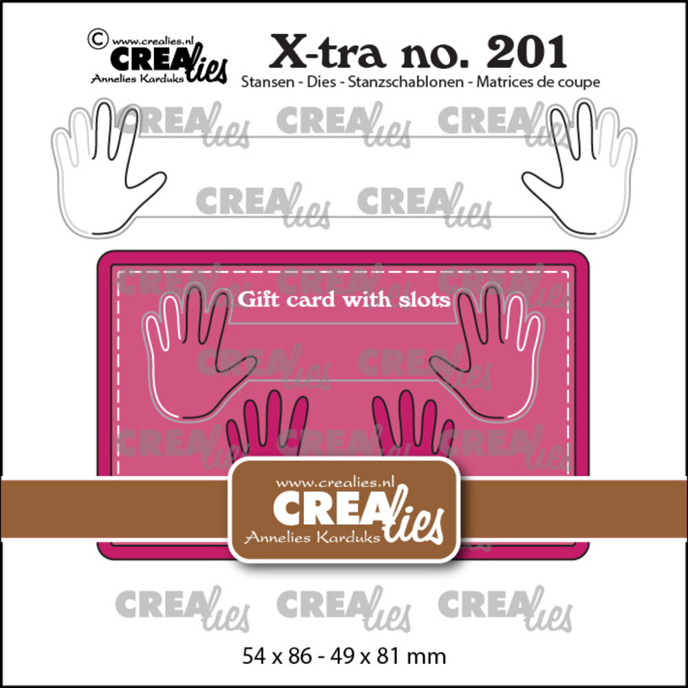 Crealies X-tra Dies No. 201 Gift Card With Slots B (CLXtra201)