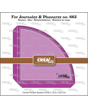 Crealies For Journalzz & Plannerzz Dies Corner Pocket Quarter Circle Large 10,5 cm + 2 Layers (CLJP663)