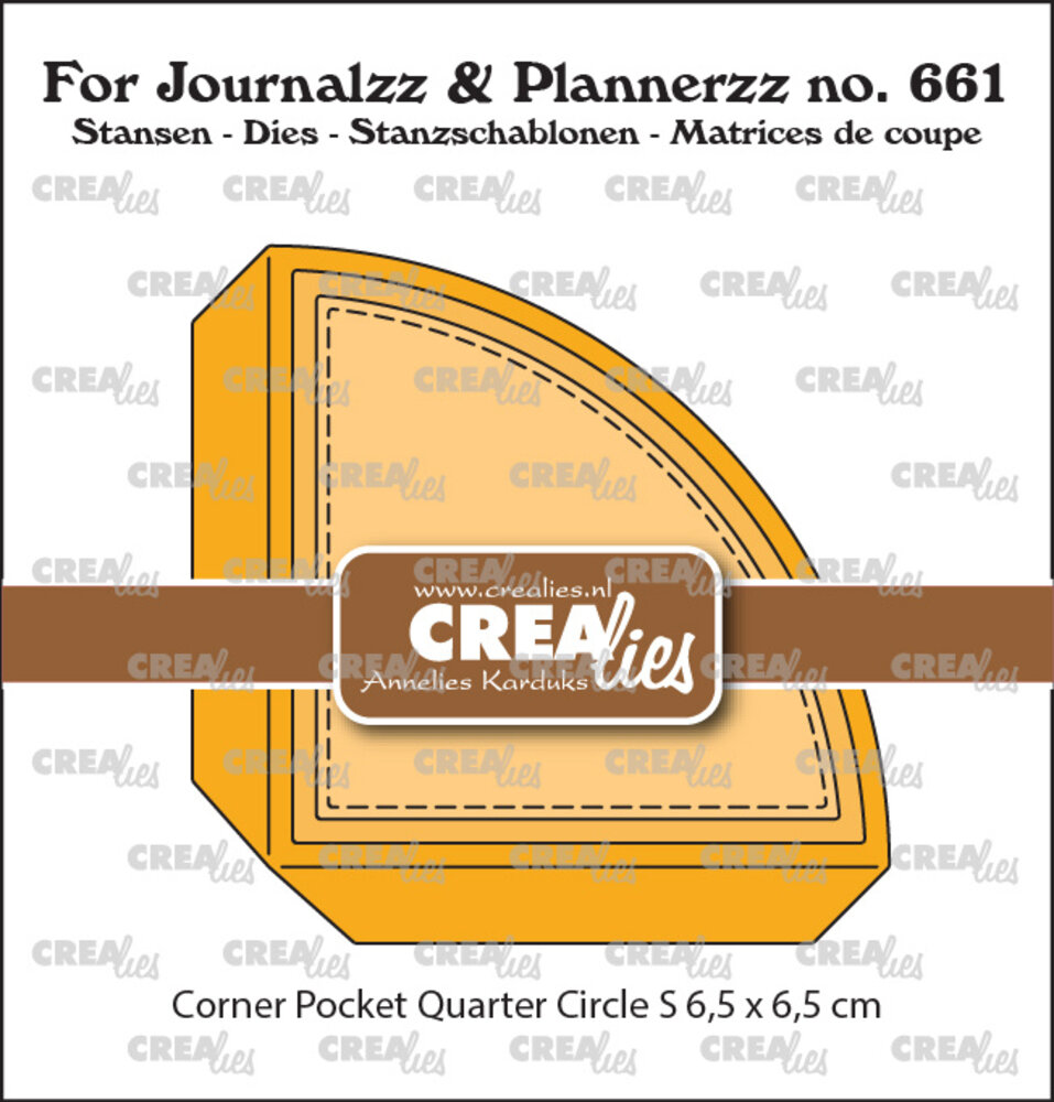 Crealies For Journalzz & Plannerzz Stansen Corner Pocket Kwart Rond Small 6,5 cm + 2 Lagen (CLJP661)