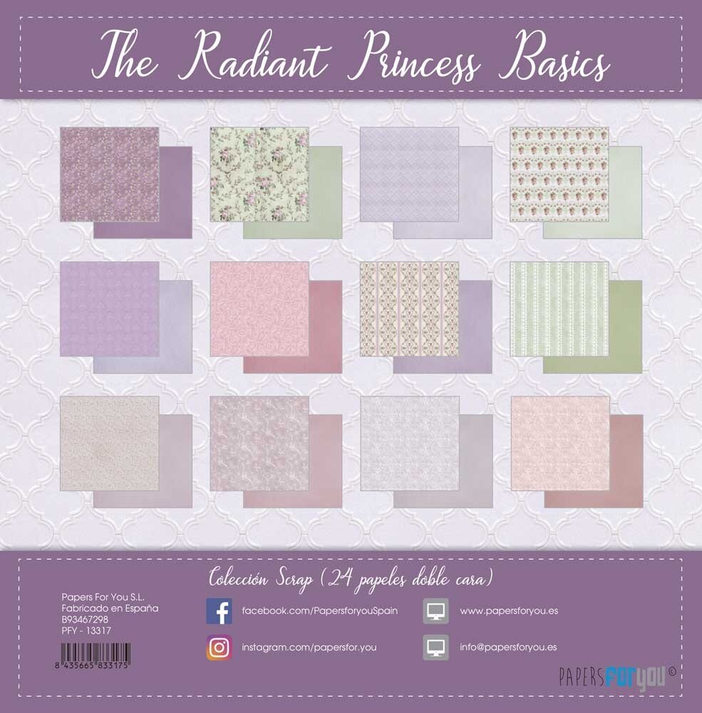 Papers For You The Radiant Princess Basics Midi Scrap Paper Pack (24pcs) (PFY-13317) (DISCONTINUED)