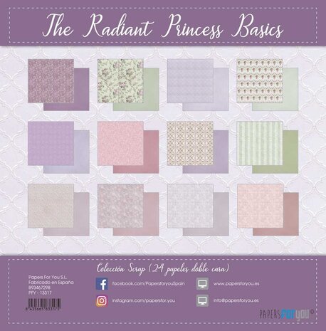 Papers For You The Radiant Princess Basics Midi Scrap Paper Pack (24pcs) (PFY-13317) (DISCONTINUED)