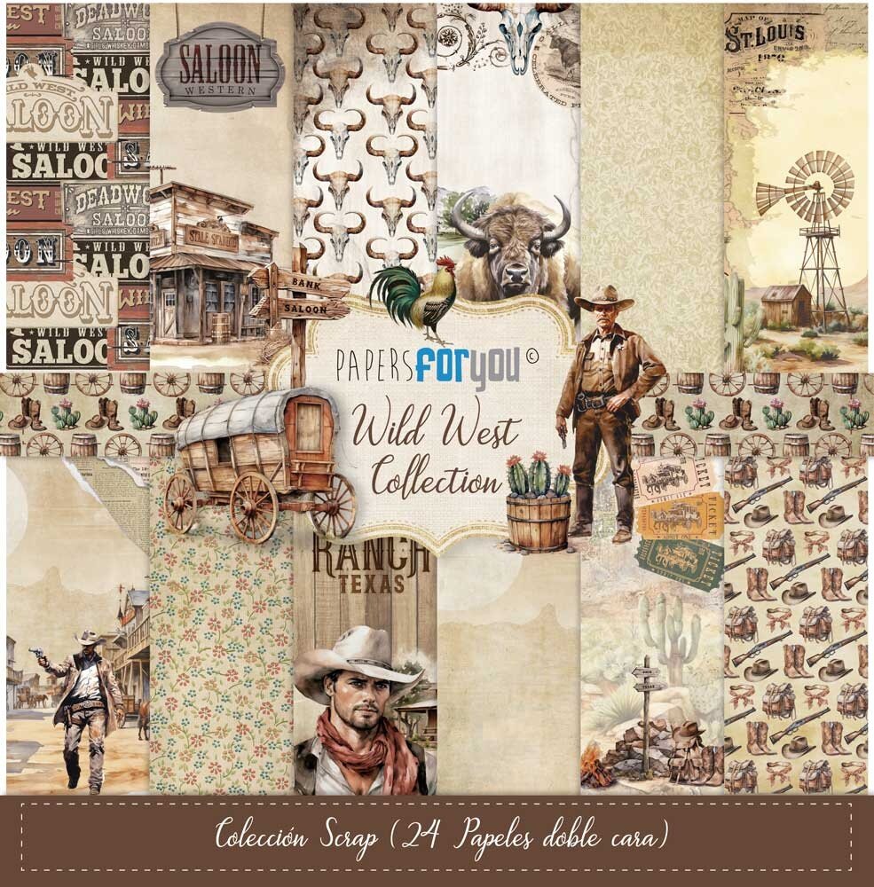 Papers For You Wild West Midi Scrap Paper Pack (24pcs) (PFY-12909) (DISCONTINUED)