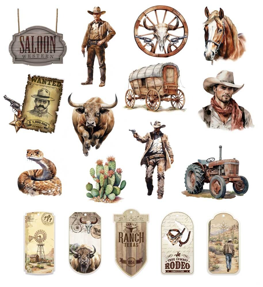 Papers For You Wild West Die Cuts (PFY-12911) (DISCONTINUED) Papers For You Wild West Die Cuts (PFY-12911) (DISCONTINUED)