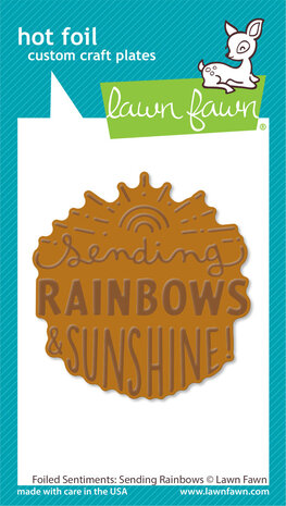 Lawn Fawn Foiled Sentiments: Sending Rainbows Hot Foil Plate (LF3387) (OUTLET)