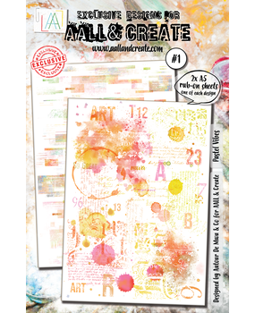Aall and Create Rub-Ons A5 Pastel Vibes (AALL-RO-001)
