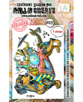 Aall and Create Stamp Set A7 Barking Mad Rockers (AALL-TP-1122) (DISCONTINUED)