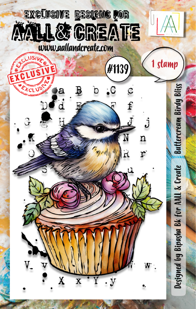 Aall and Create Stamp Set A7 Buttercream Birdy Bliss (AALL-TP-1139) (DISCONTINUED)