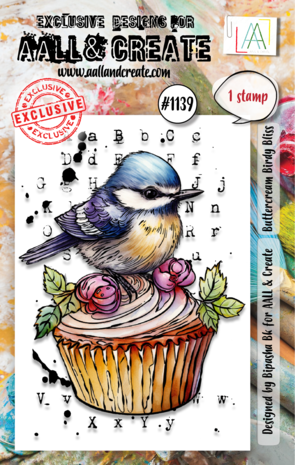 Aall and Create Stamp Set A7 Buttercream Birdy Bliss (AALL-TP-1139) (DISCONTINUED)