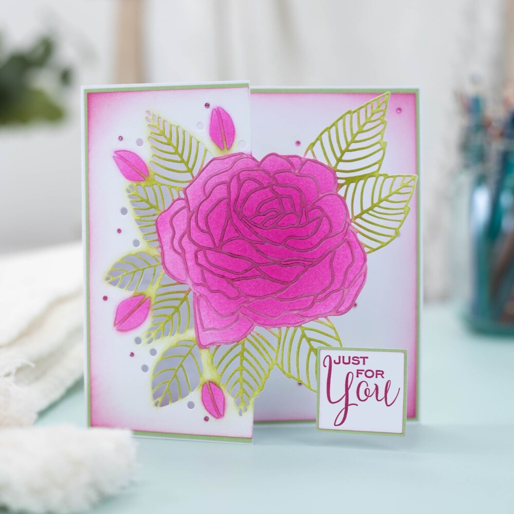 Gemini Half Create-a-Card Dies Rose Bloom (GEM-MD-CAD-RBLO) (DISCONTINUED)