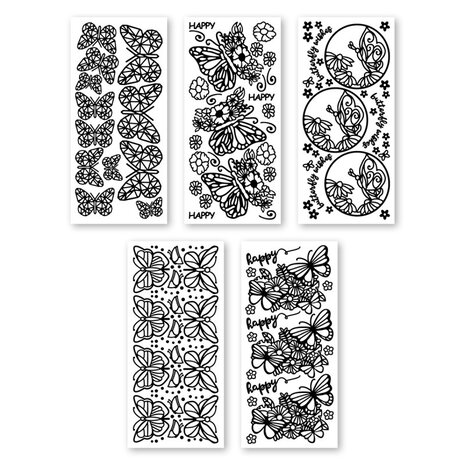 JEJE Produkt Krazy Kreations Stickers Butterflies (5pcs) (6.2311) (DISCONTINUED)