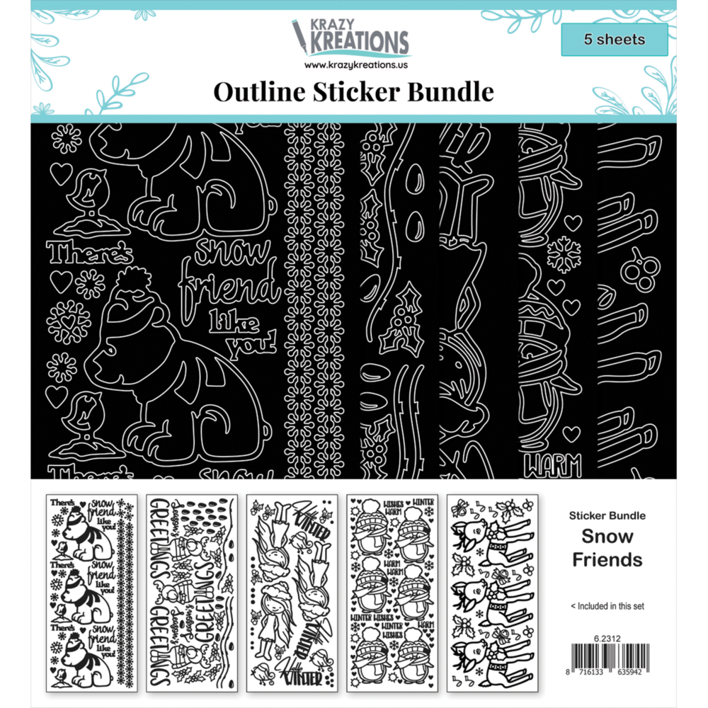 JEJE Produkt Krazy Kreations Stickers Snow Friends (5pcs) (6.2312) (DISCONTINUED) JEJE Produkt Krazy Kreations Stickers Snow Friends (5pcs) (6.2312) (DISCONTINUED)