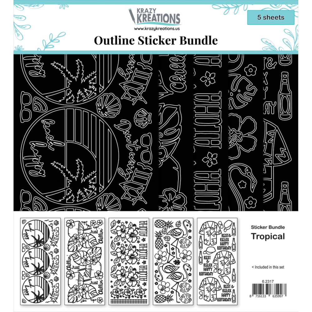 JEJE Produkt Krazy Kreations Stickers Tropical (5pcs) (6.2317) (DISCONTINUED) JEJE Produkt Krazy Kreations Stickers Tropical (5pcs) (6.2317) (DISCONTINUED)