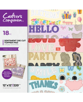 Crafter's Companion Everyday Sentiments 12x12 Inch Sentiment Die Cut Topper Pad (CC-TOP12-EVSE) (DISCONTINUED) Crafter's Companion Everyday Sentiments 12x12 Inch Sentiment Die Cut Topper Pad (CC-TOP12-EVSE) (DISCONTINUED)