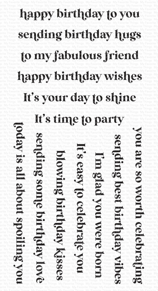 My Favorite Things Essential Birthday Messages Clear Stamps (CS-860) (DISCONTINUED)