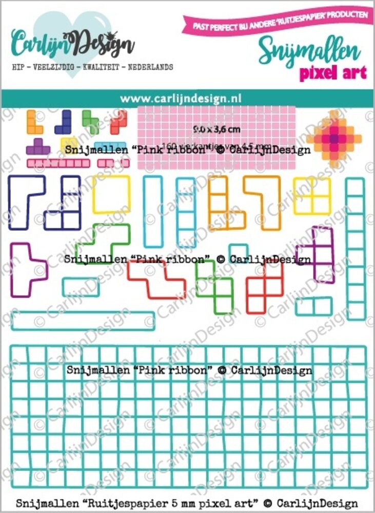 CarlijnDesign Dies Graph Paper 5 mm Pixel Art (CDSN-0249)