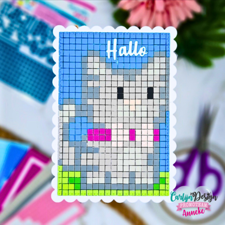 CarlijnDesign Snijmallen Ruitjespapier 5 mm Pixel Art (CDSN-0249) (DISCONTINUED)
