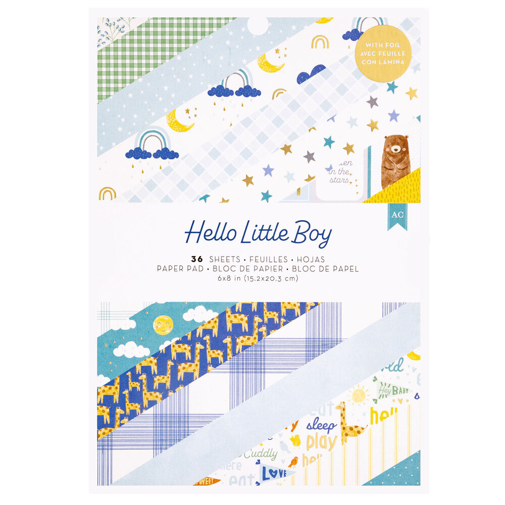 American Crafts Hello Little Boy 6x8 Inch Paper Pad (36 Sheets) (34030013) (OUTLET) American Crafts Hello Little Boy 6x8 Inch Paper Pad (36 Sheets) (34030013) (OUTLET)
