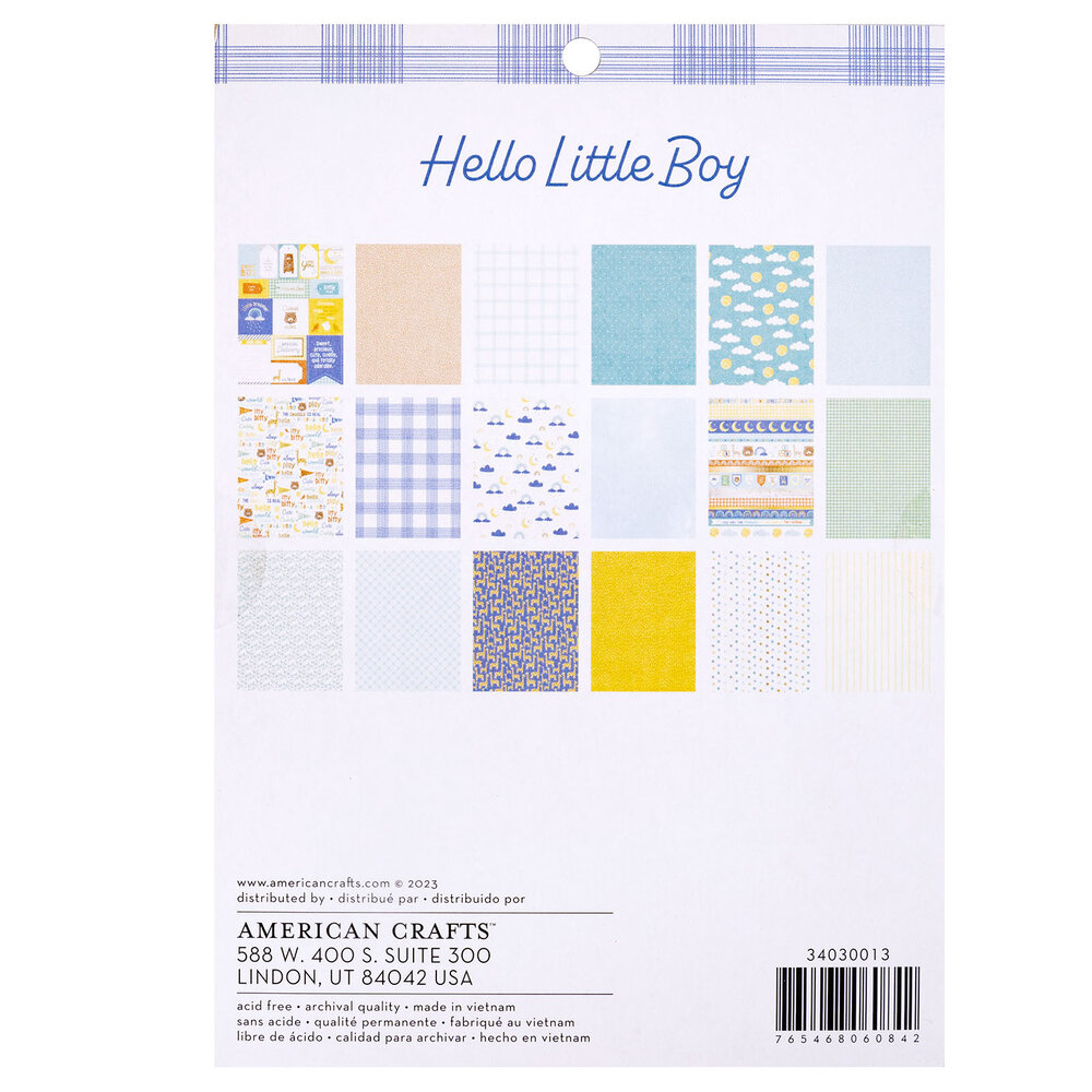 American Crafts Hello Little Boy 6x8 Inch Paper Pad (36 Sheets) (34030013) (OUTLET) American Crafts Hello Little Boy 6x8 Inch Paper Pad (36 Sheets) (34030013) (OUTLET)