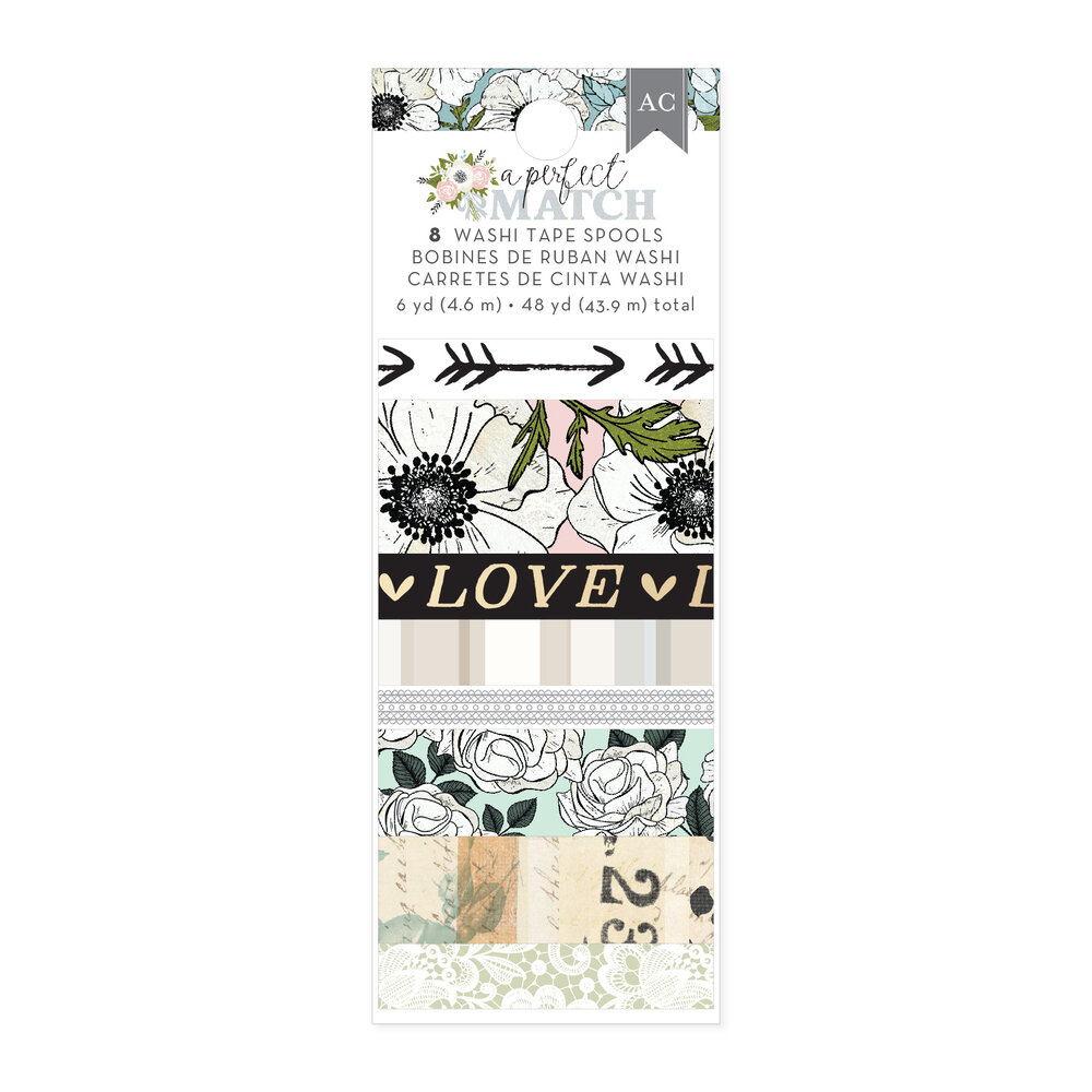 American Crafts A Perfect Match Washi Tape Spools (8pcs) (34025964) (OUTLET)