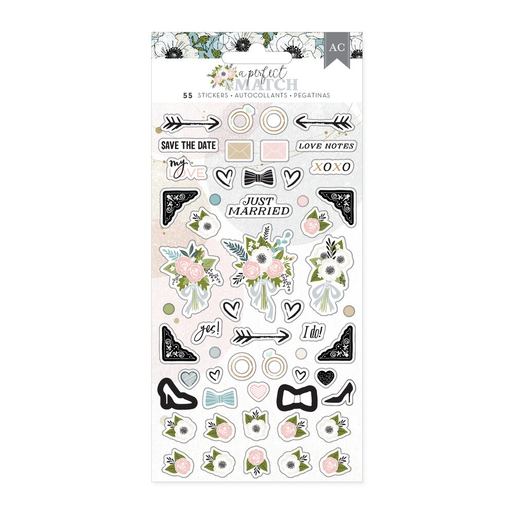 American Crafts A Perfect Match Stickers Puffy Icons (55pcs) (34025963) (OUTLET)
