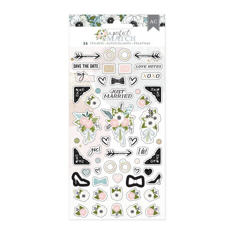 American Crafts A Perfect Match Stickers Puffy Icons (55pcs) (34025963) (OUTLET)