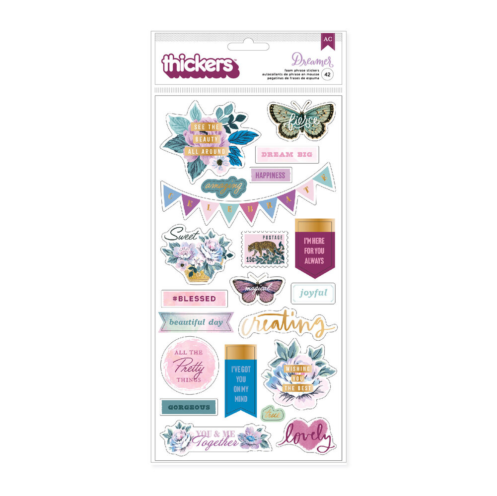 American Crafts Dreamer Thickers Foam Phrase Stickers (42pcs) (34025907) (OUTLET) American Crafts Dreamer Thickers Foam Phrase Stickers (42pcs) (34025907) (OUTLET)