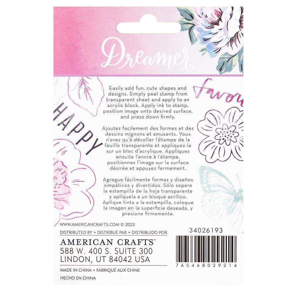 American Crafts Dreamer Acrylic Stamp (9pcs) (34026193) (OUTLET) American Crafts Dreamer Acrylic Stamp (9pcs) (34026193) (OUTLET)