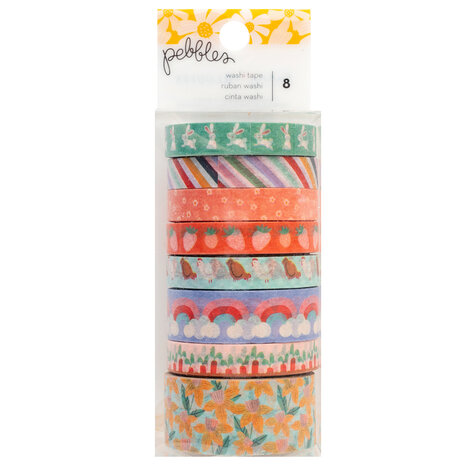 American Crafts Pebbles Sunny Bloom Washi Tape Spools (8pcs) (34030125) (OUTLET)