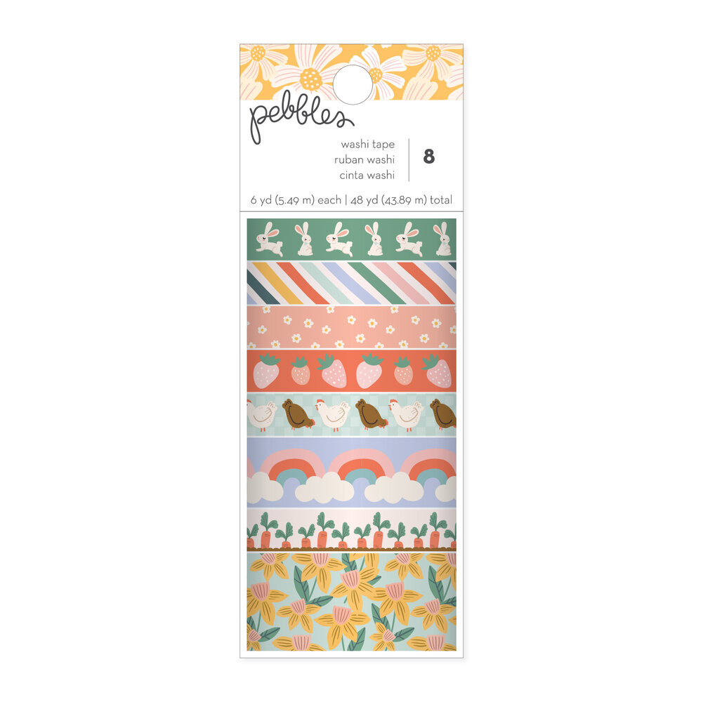 American Crafts Pebbles Sunny Bloom Washi Tape Spools (8pcs) (34030125) (OUTLET)