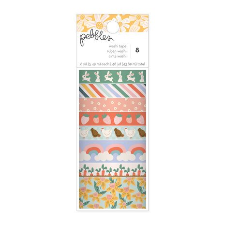 American Crafts Pebbles Sunny Bloom Washi Tape Spools (8pcs) (34030125) (OUTLET)