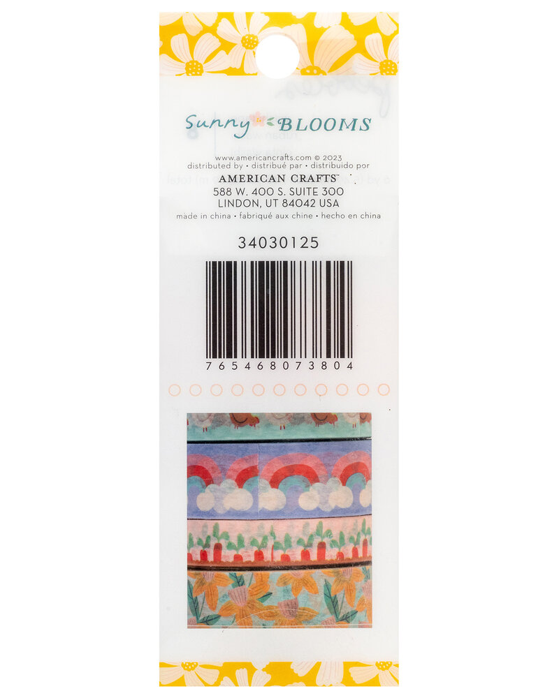 American Crafts Pebbles Sunny Bloom Washi Tape Spools (8pcs) (34030125) (OUTLET)