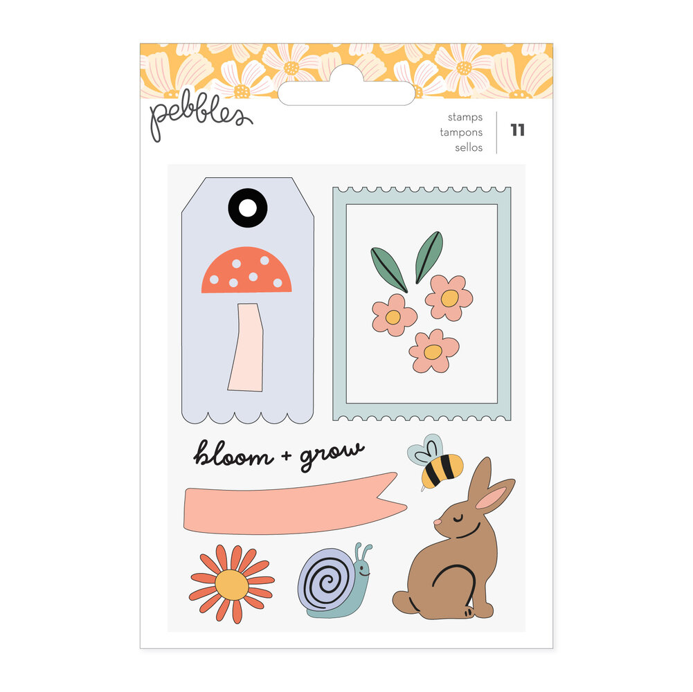 American Crafts Pebbles Sunny Bloom Clear Stamps (11pcs) (34030129) (OUTLET) American Crafts Pebbles Sunny Bloom Clear Stamps (11pcs) (34030129) (OUTLET)