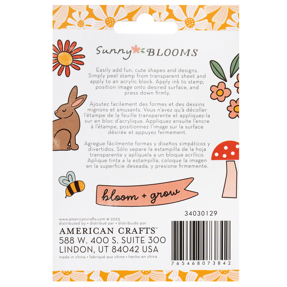 American Crafts Pebbles Sunny Bloom Clear Stamps (11pcs) (34030129) (OUTLET)