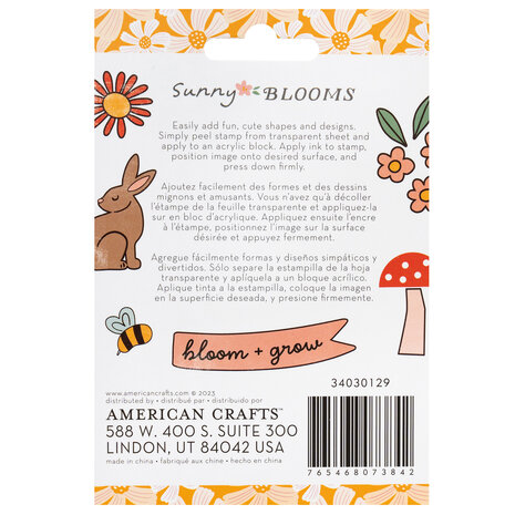 American Crafts Pebbles Sunny Bloom Clear Stamps (11pcs) (34030129) (OUTLET)