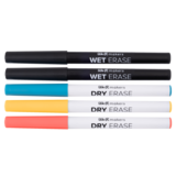 We R Makers Wet and Dry Erase Combo Marker Red/Yellow/Blue Dry & Black Wet (5pcs) (60000608) (OUTLET)
