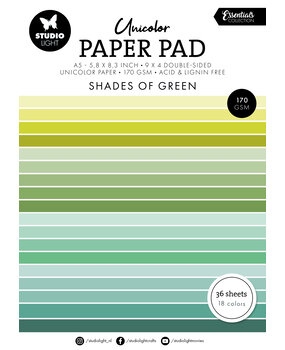 Studio Light Shades Of Green Essentials A5 Unicolor Paper Pad (SL-ES-UPP156) (BASIC) Studio Light Shades Of Green Essentials A5 Unicolor Paper Pad (SL-ES-UPP156) (BASIC)