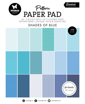 Studio Light Shades Of Blue Essentials A5 Pattern Paper Pad (SL-ES-PPP165) (BASIC) Studio Light Shades Of Blue Essentials A5 Pattern Paper Pad (SL-ES-PPP165) (BASIC)
