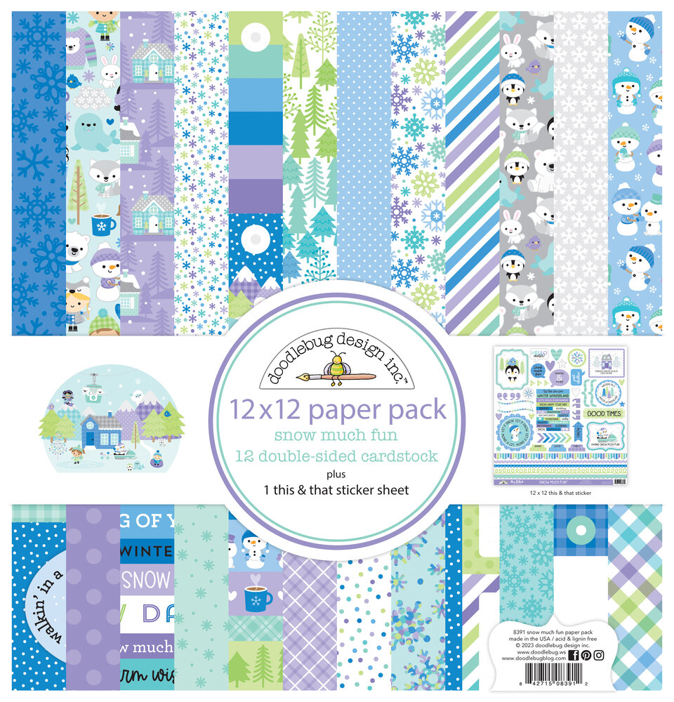 Doodlebug Design Snow Much Fun 12x12 Inch Paper Pack (8391) (DISCONTINUED) Doodlebug Design Snow Much Fun 12x12 Inch Paper Pack (8391) (DISCONTINUED)
