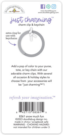 Doodlebug Design Snow Much Fun Just Charming Clip & Keychain (8361) (DISCONTINUED) Doodlebug Design Snow Much Fun Just Charming Clip & Keychain (8361) (DISCONTINUED)