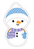 Snowman Sticker Doodle (8421) (OUTLET)