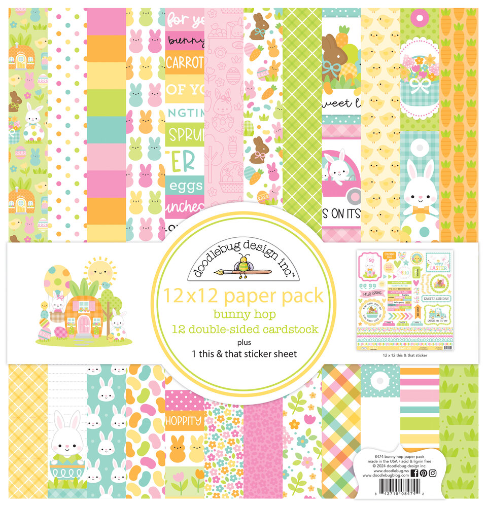 Doodlebug Design Bunny Hop 12x12 Inch Paper Pack (8474) (DISCONTINUED) Doodlebug Design Bunny Hop 12x12 Inch Paper Pack (8474) (DISCONTINUED)