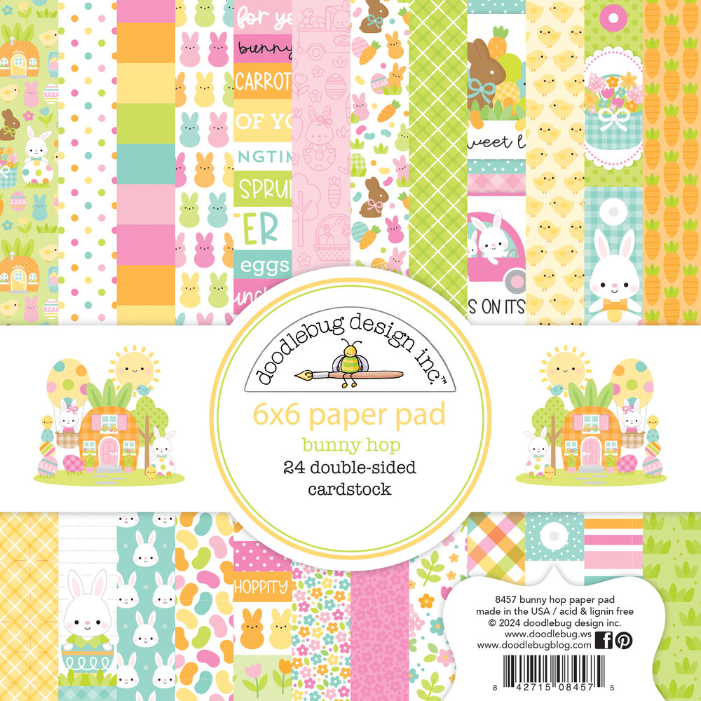 Doodlebug Design Bunny Hop 6x6 Inch Paper Pad (8457) (DISCONTINUED) Doodlebug Design Bunny Hop 6x6 Inch Paper Pad (8457) (DISCONTINUED)