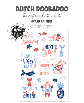 Dutch Doobadoo Dream Plan Do Ocean Calling A5 Sticker Sheet - Transparent (491.201.002) (DISCONTINUED)
