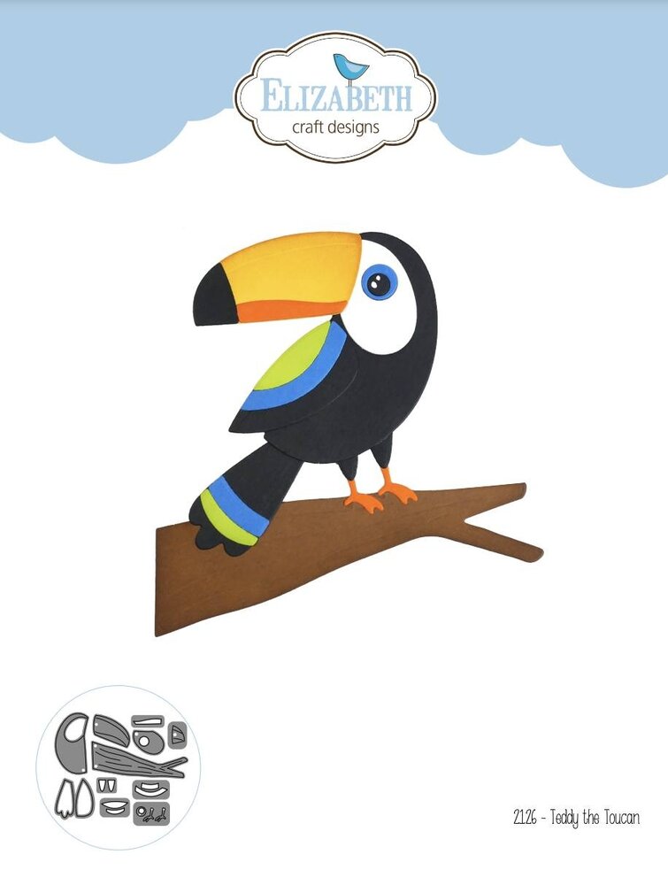 Elizabeth Craft Designs Jungle Party Dies Teddy The Toucan (2126) (DISCONTINUED)