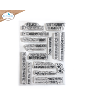 Elizabeth Craft Designs Jungle Party Stamp Jungle Sentiments (CS349) (DISCONTINUED)