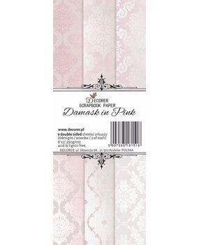 Decorer Damask in Pink 3x8 Inch Paper Pack (Double-sided) (DECOR-D1) (OUTLET)