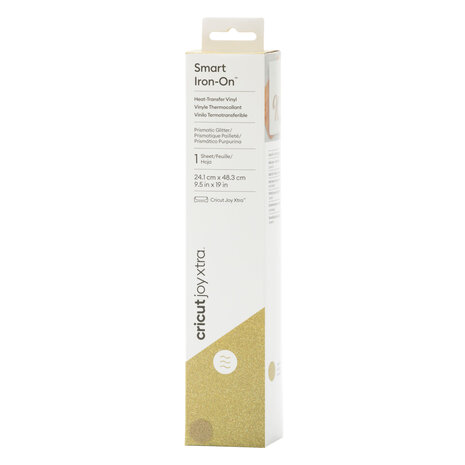 Cricut Joy Xtra Smart Iron-On 9.5x19 Inch Prismatic Glitter Gold (1pcs) (2010418) (DISCONTINUED) Cricut Joy Xtra Smart Iron-On 9.5x19 Inch Prismatic Glitter Gold (1pcs) (2010418) (DISCONTINUED)