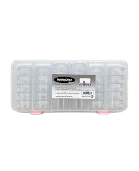 HobbyGros Storage Plastic Storage Box w/ 28 Compartments - Jars (SS105) HobbyGros Storage Plastic Storage Box w/ 28 Compartments - Jars (SS105)